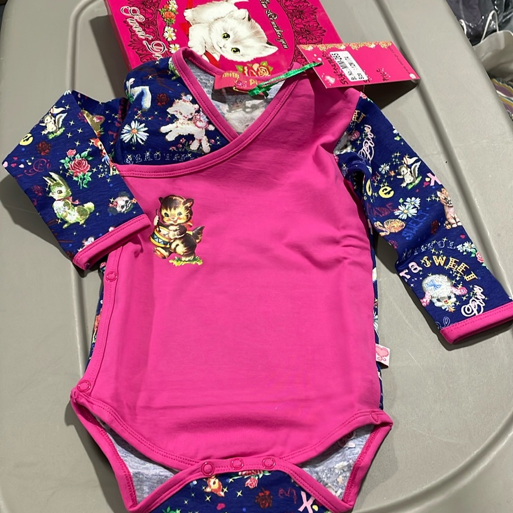 NWT Mim-Pi SWEET DREAMS Cotton Onesie In Gift Box Available: 12 & 18 Months